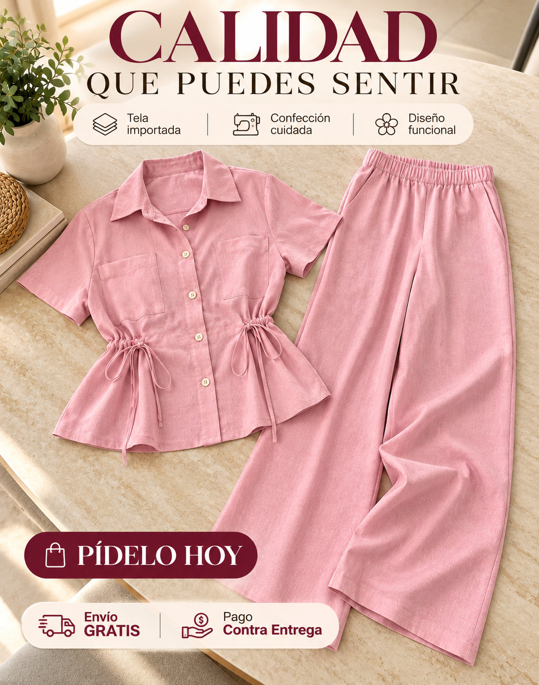 ✨Conjunto de tela lino árabe ajustable de silueta🔥