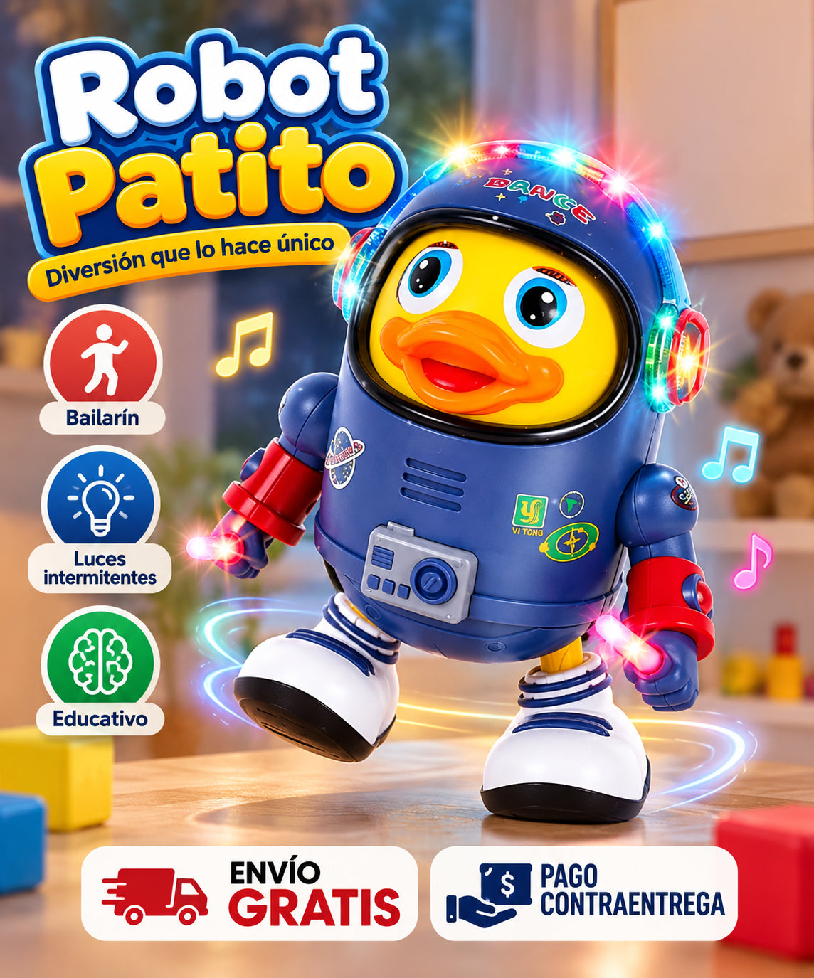 Juguete Pato espacial bailarín
