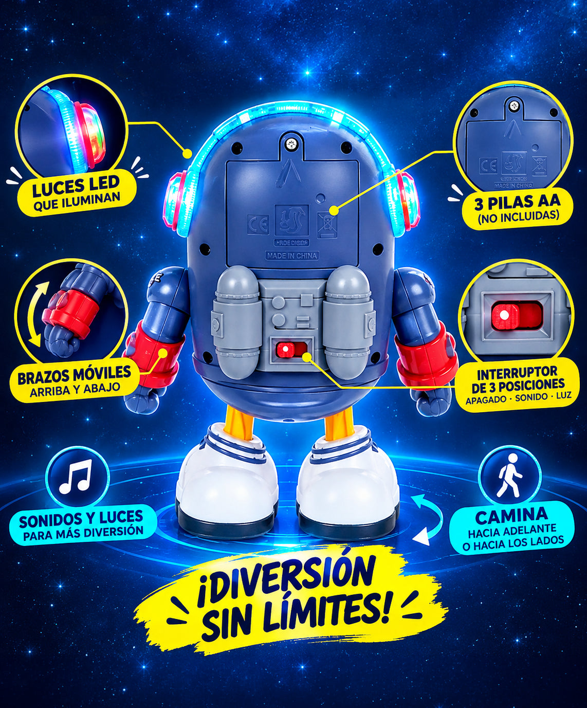 Juguete Pato espacial bailarín