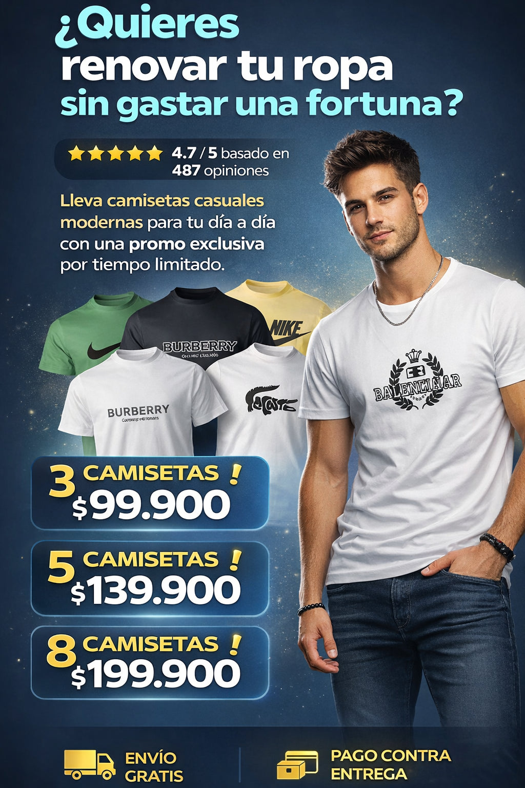 Camisetas PREMIUM Para Hombre ⭐⭐⭐⭐⭐