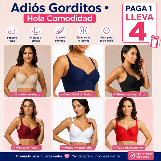 Paga 1 Lleva 4 Brasier Push Up Corrector de Postura con 8 Broches