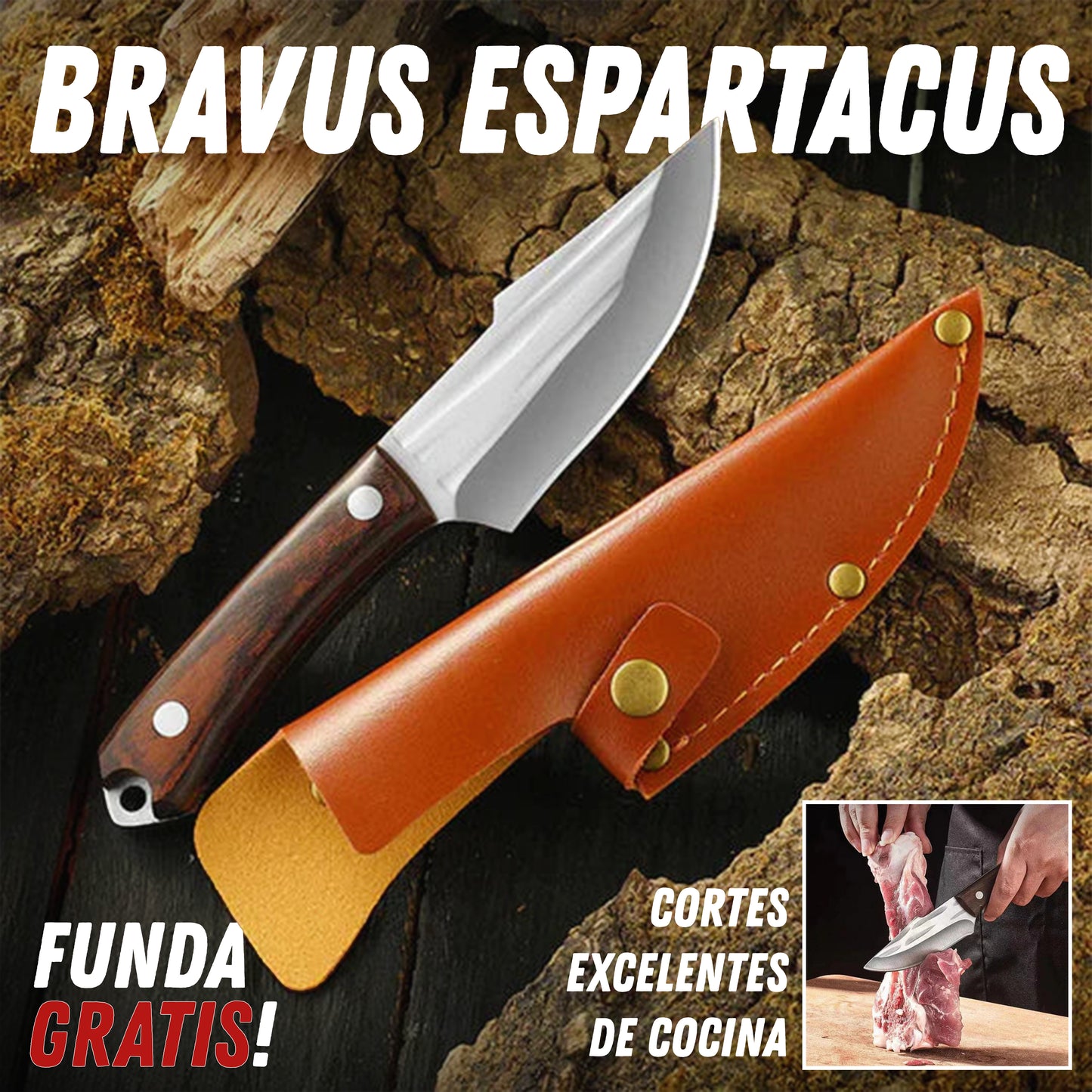 Cuchillo Bravus Espartacus 🔪100% forjado a mano 🔪( + funda gratis )