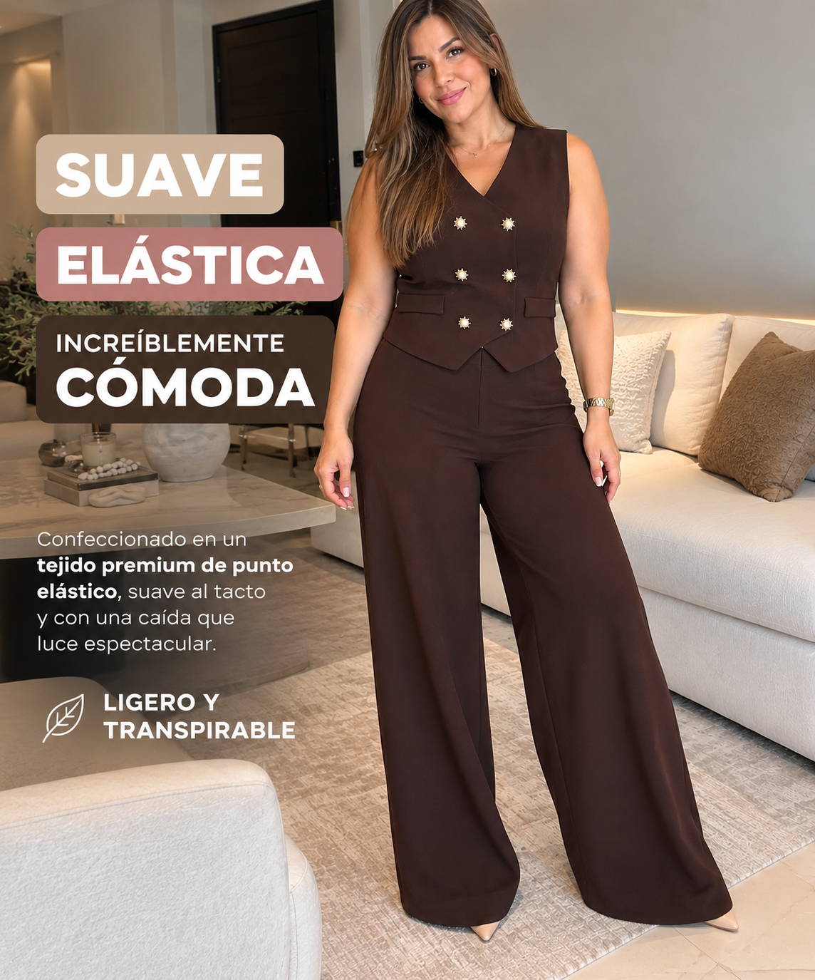Conjunto Premium elegante de tela sofisticada y refrescante💎