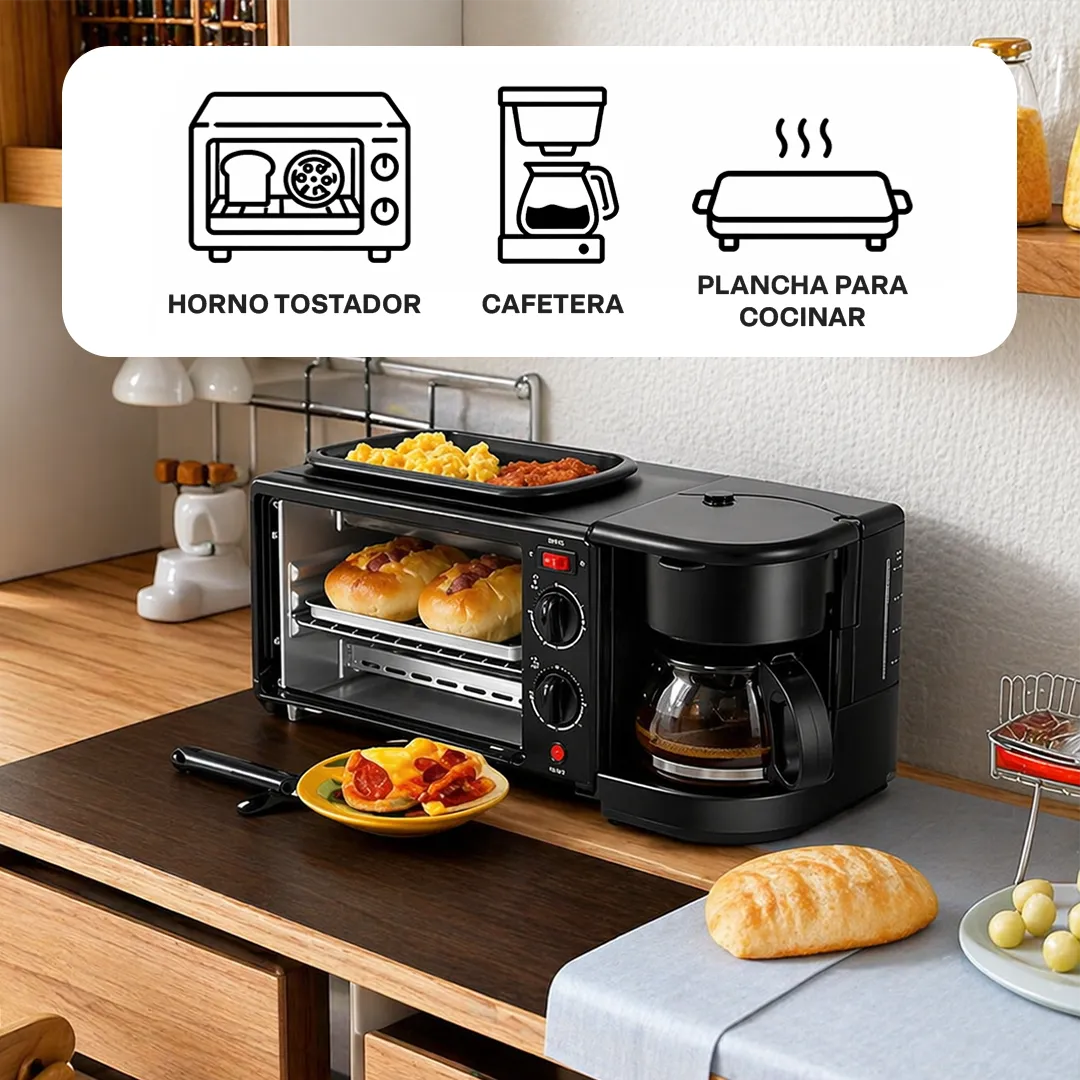 Horno eléctrico 3 en 1