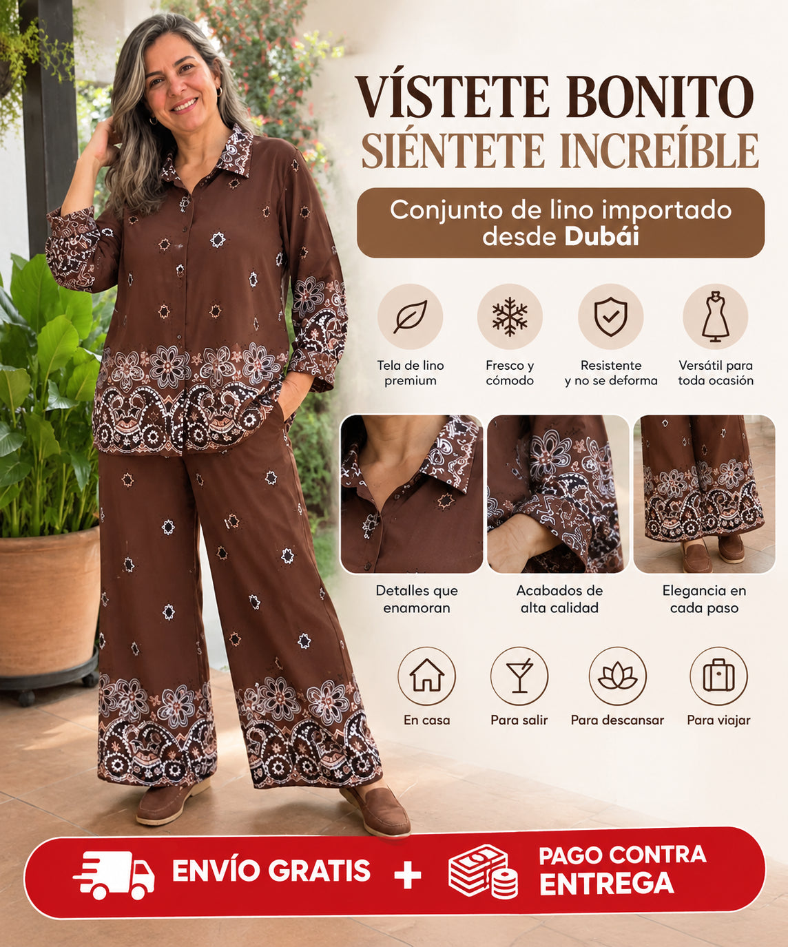 Conjunto exclusivo en lino importado