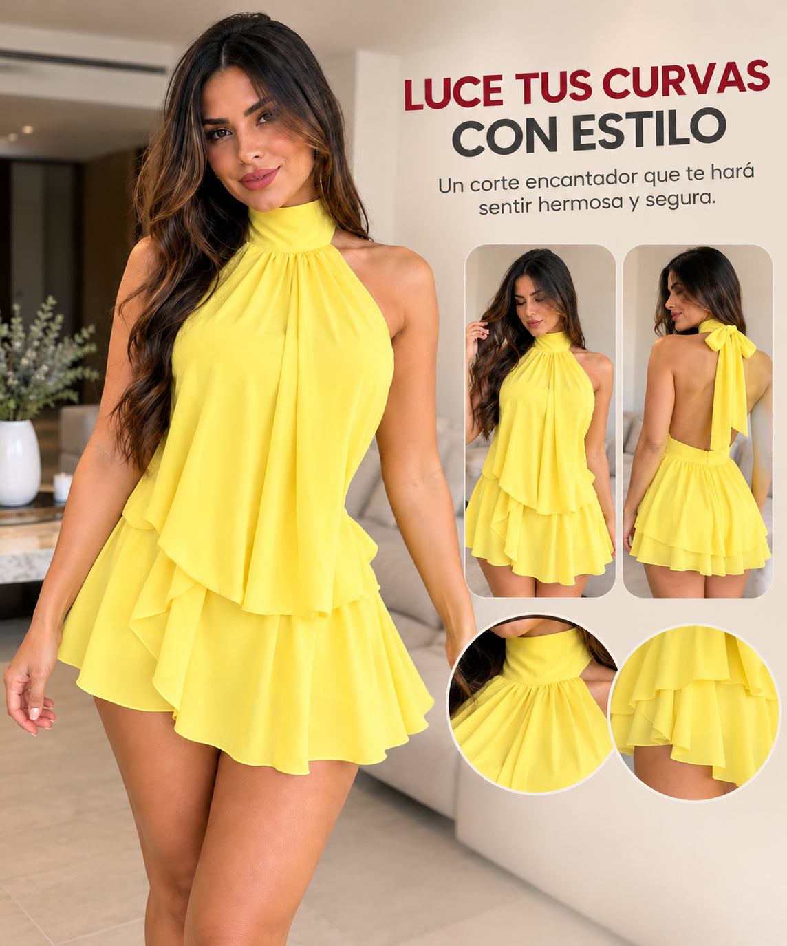 Vestido cuello halter en tendencia🔥