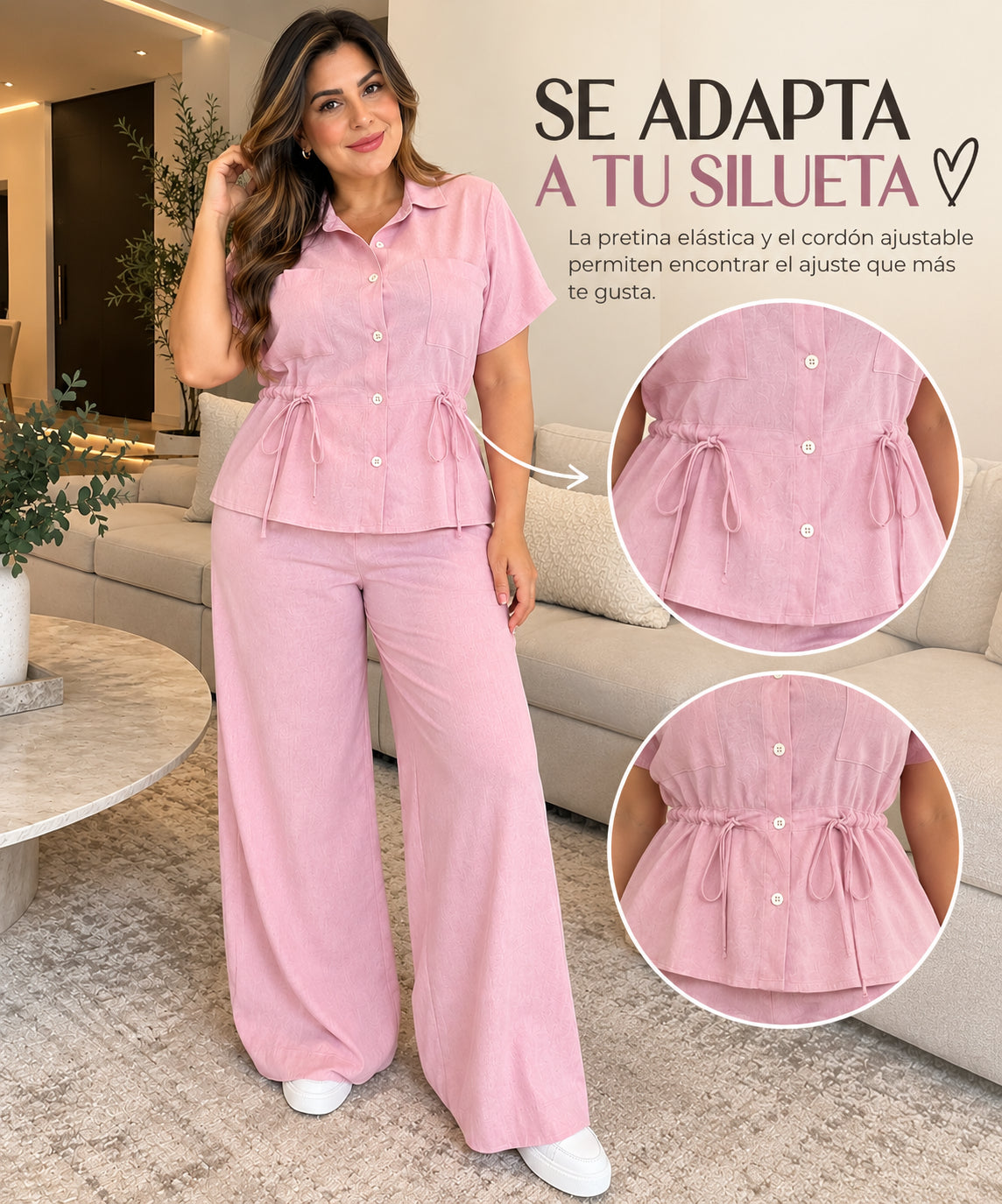 ✨Conjunto de tela lino árabe ajustable de silueta🔥