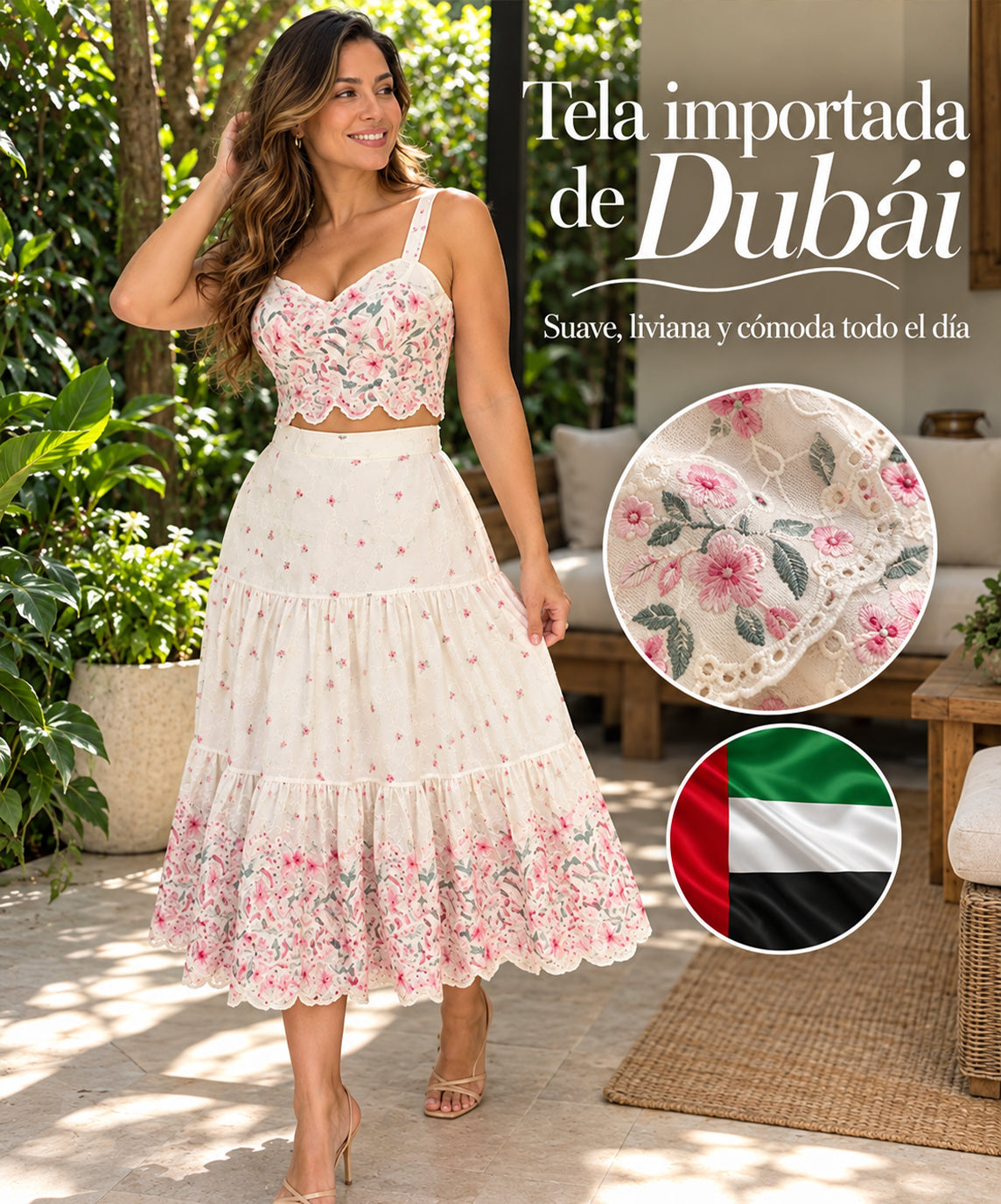 Conjunto Camelia - Bordado floral