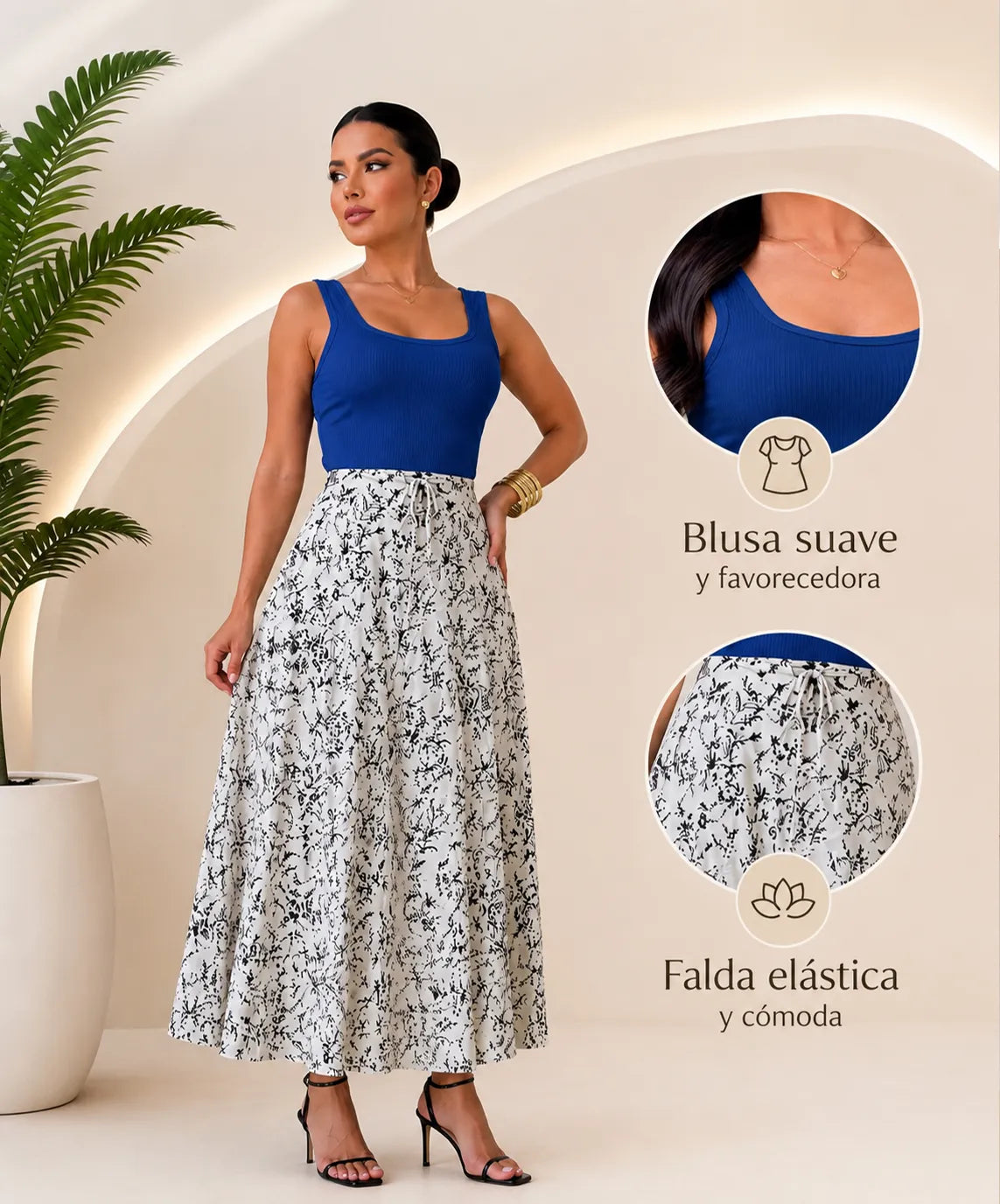 Conjunto Falda Floral y Blusa🤩✨