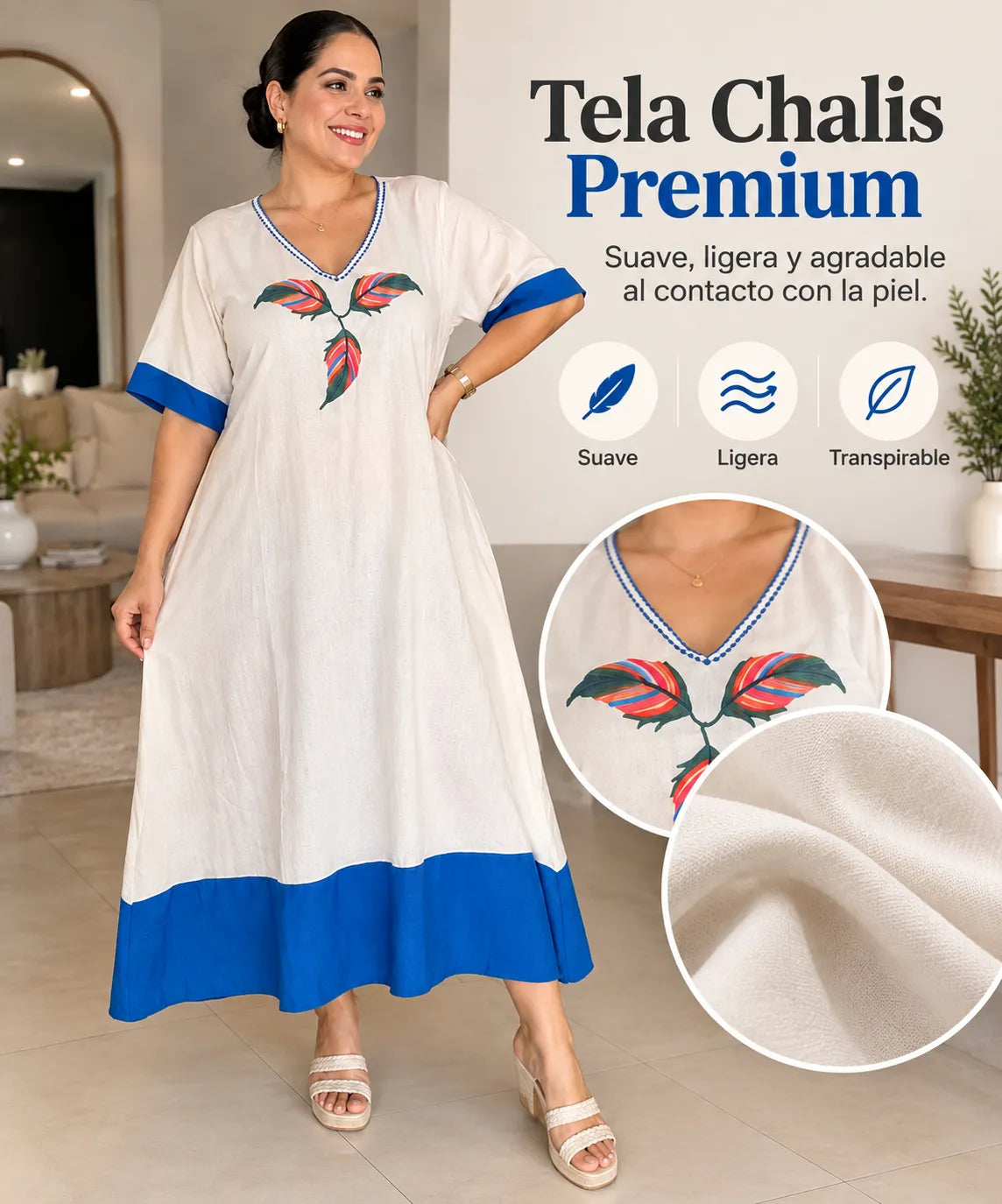 Vestido de tela premium fresca y cómoda - Paga 1 lleva 2