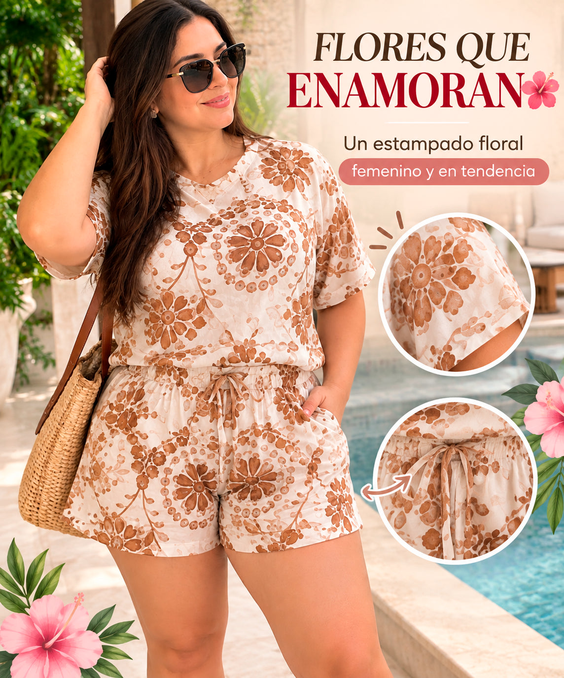 Conjunto de tela Chalis importada de dos piezas✨