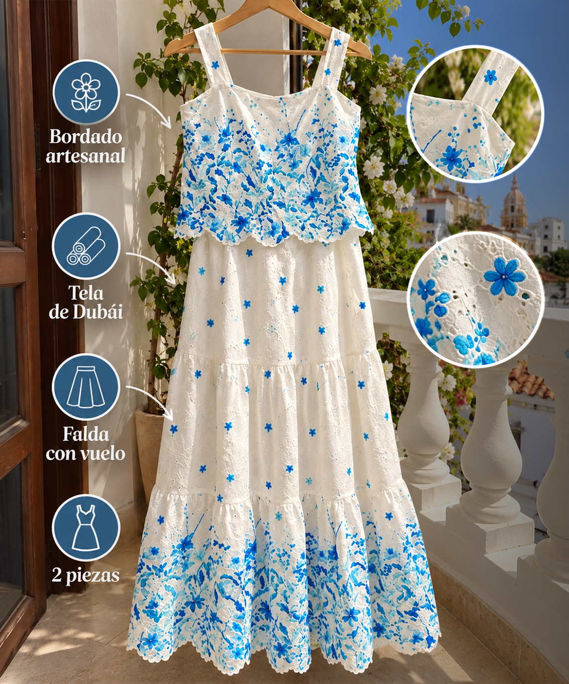 Conjunto Camelia - Bordado floral