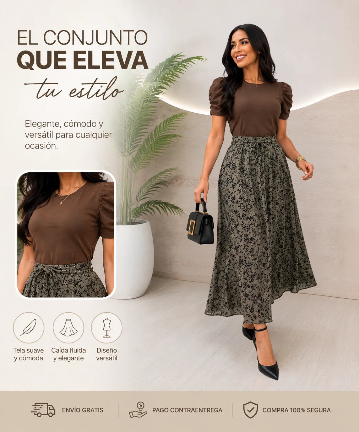 Conjunto Falda Floral y Blusa🤩✨