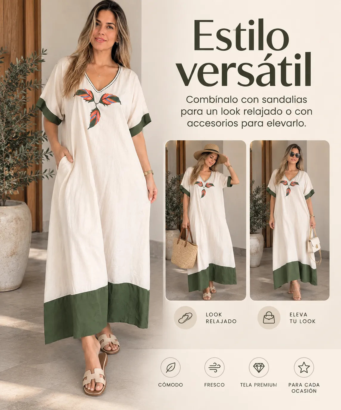 Vestido de tela premium fresca y cómoda - Paga 1 lleva 2