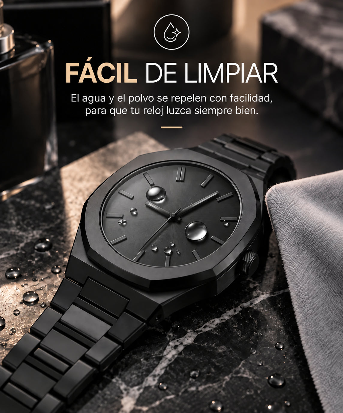 Reloj premium en negro mate