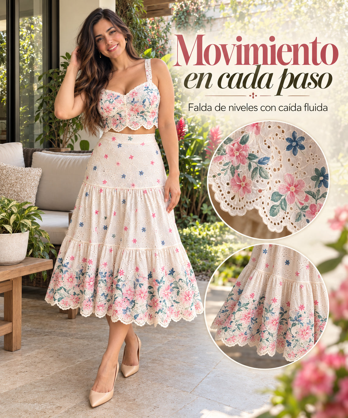 Conjunto Camelia - Bordado floral