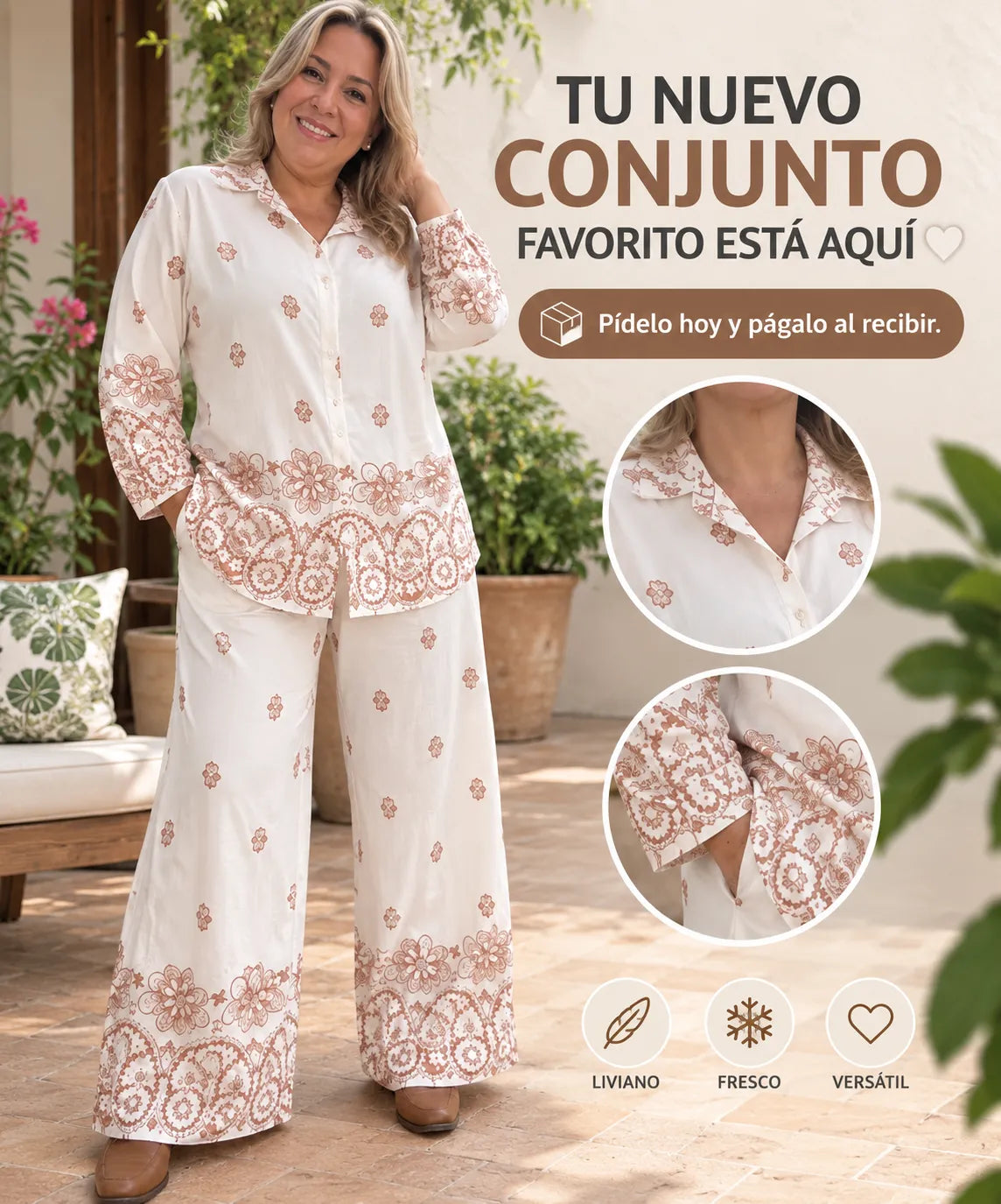Conjunto exclusivo en lino importado