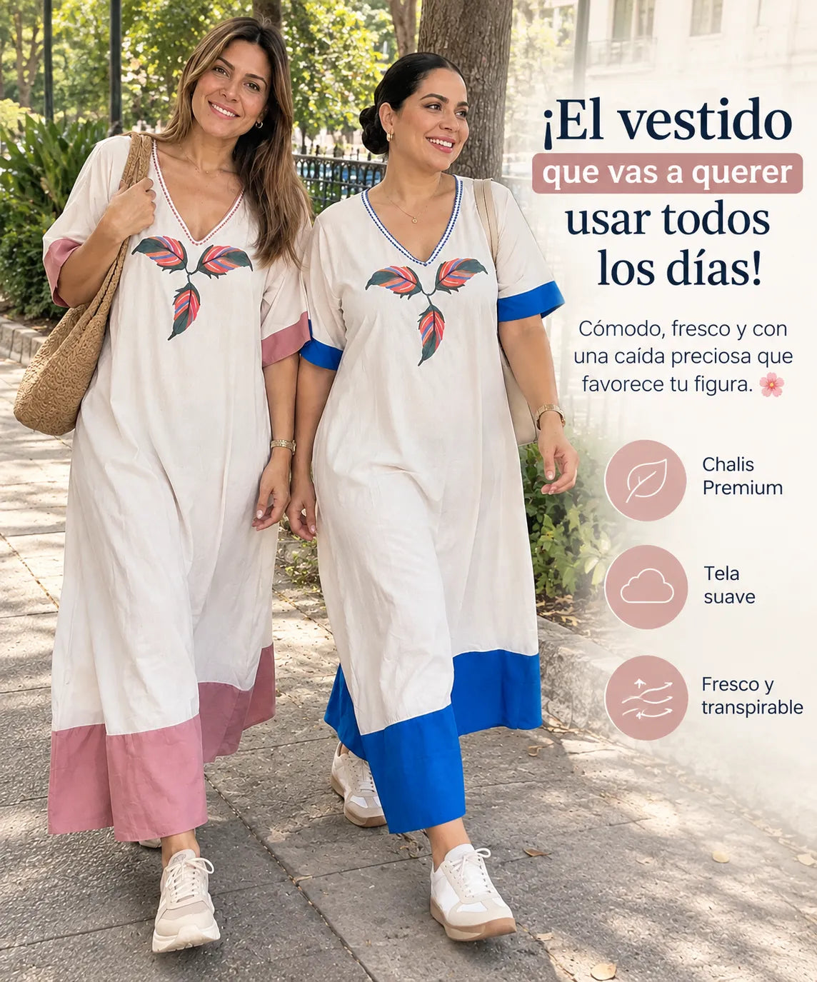 Vestido de tela premium fresca y cómoda - Paga 1 lleva 2