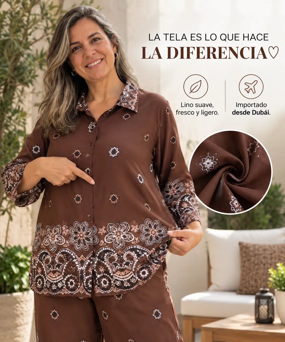 Conjunto exclusivo en lino importado