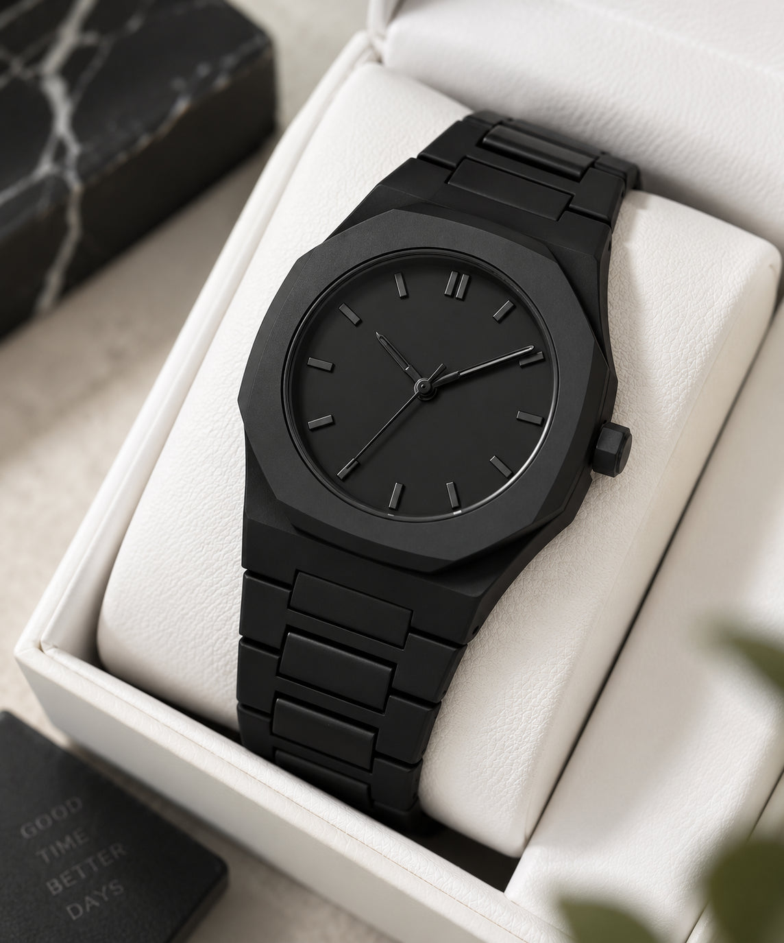 Reloj premium en negro mate
