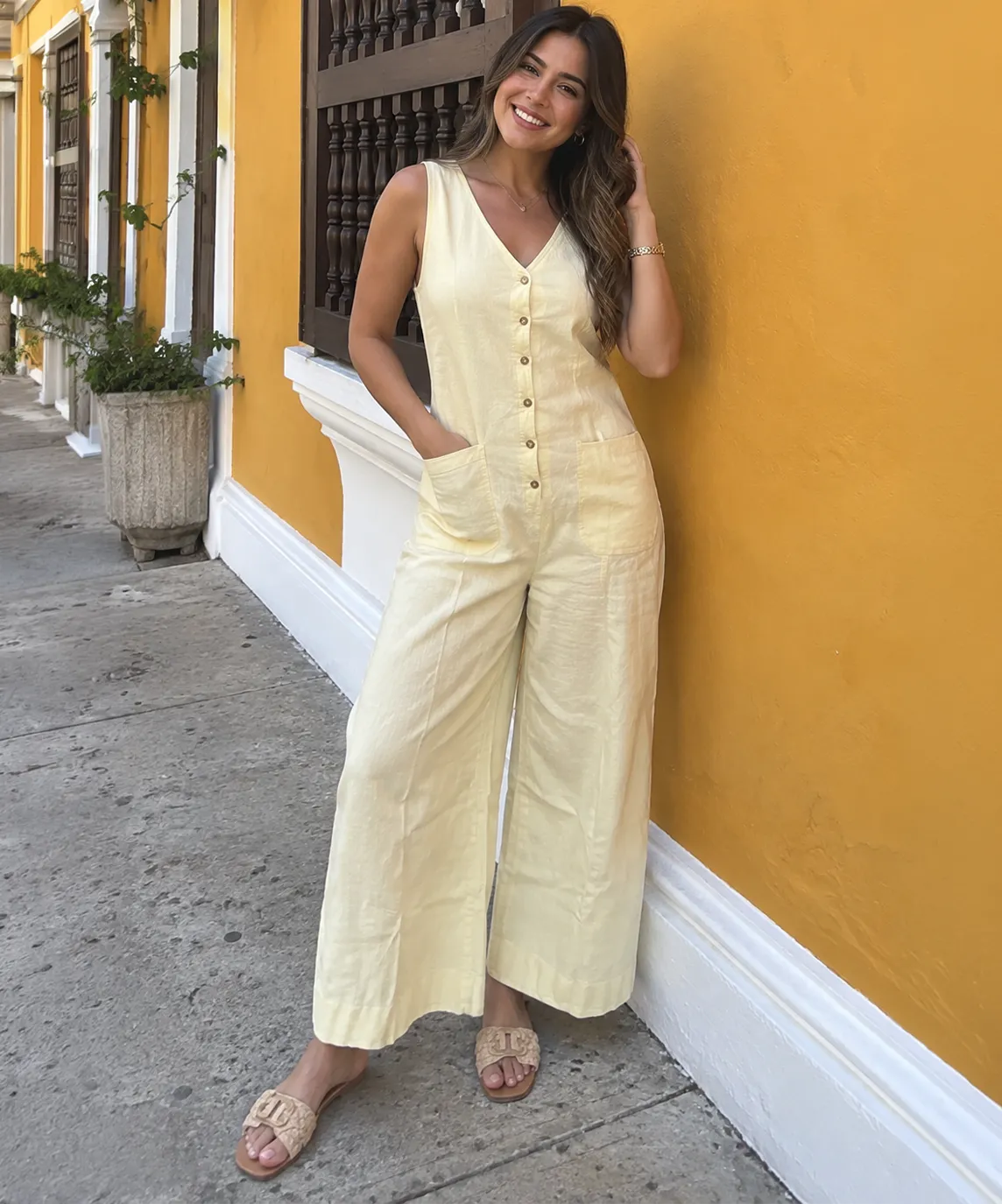 ✨ Enterizo Capri en Algodón y Lino – Fresco y Cómodo