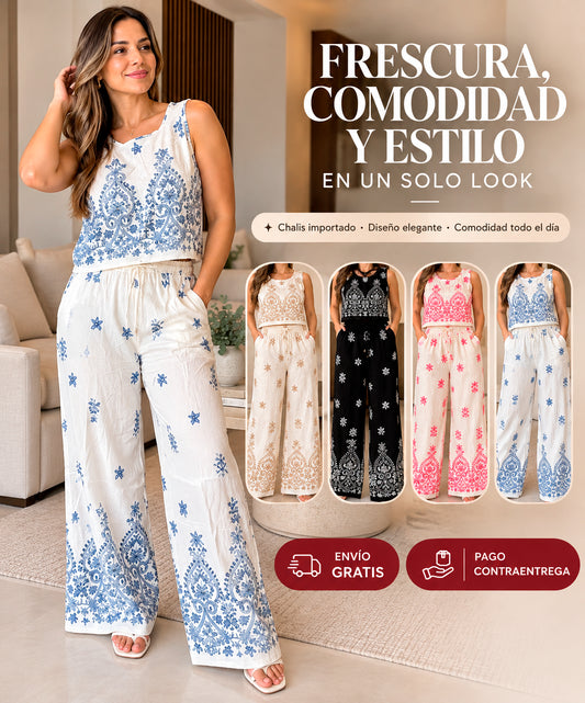 Conjunto de Chalis Casual Manga Corta