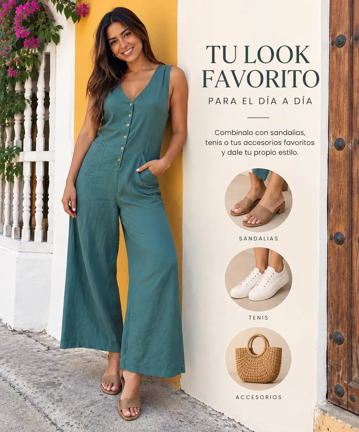 ✨ Enterizo Capri en Algodón y Lino – Fresco y Cómodo
