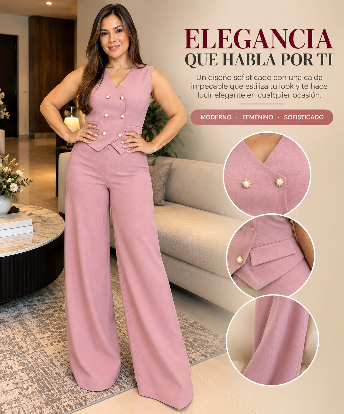 Conjunto Premium elegante de tela sofisticada y refrescante💎