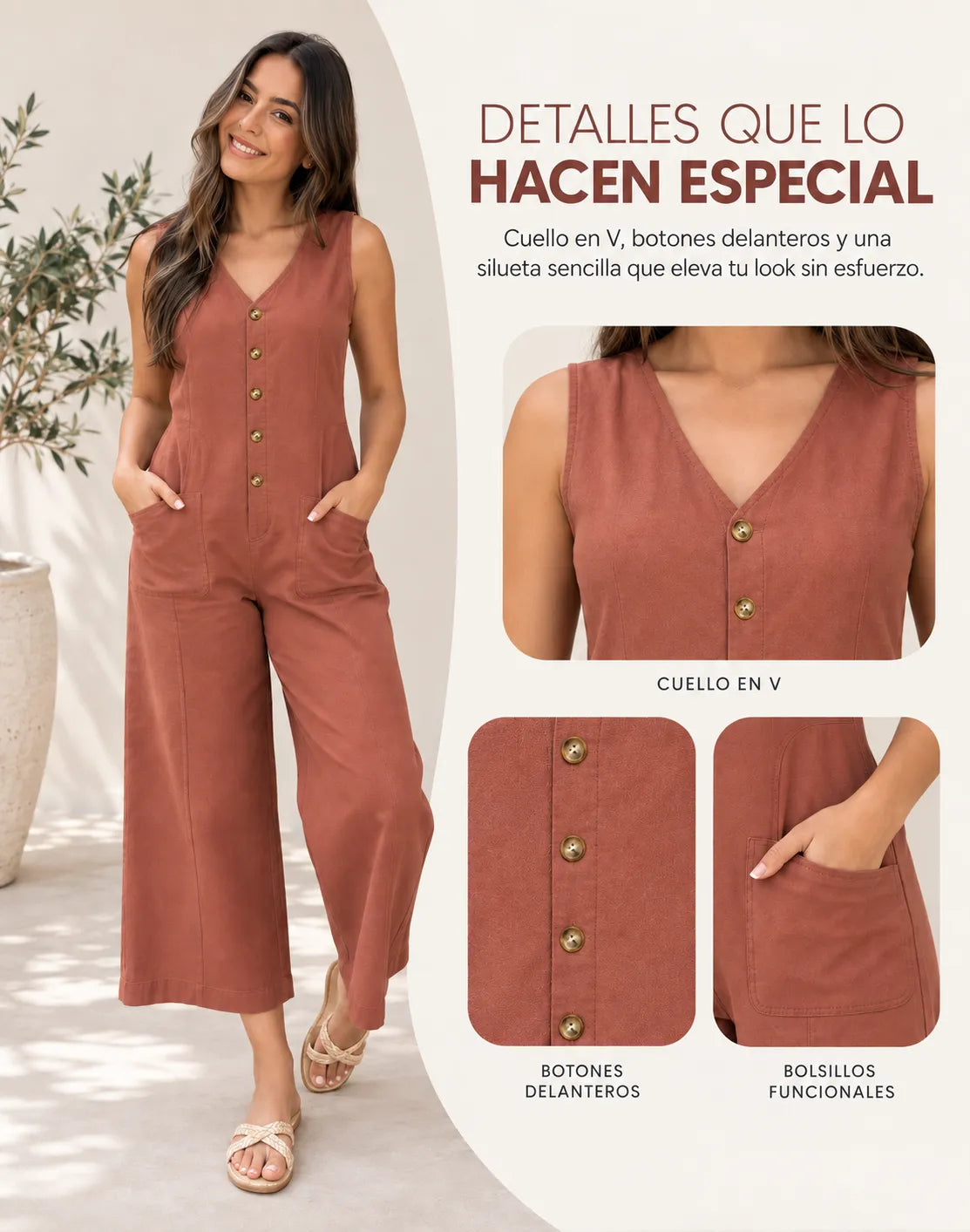 ✨ Enterizo Capri en Algodón y Lino – Fresco y Cómodo