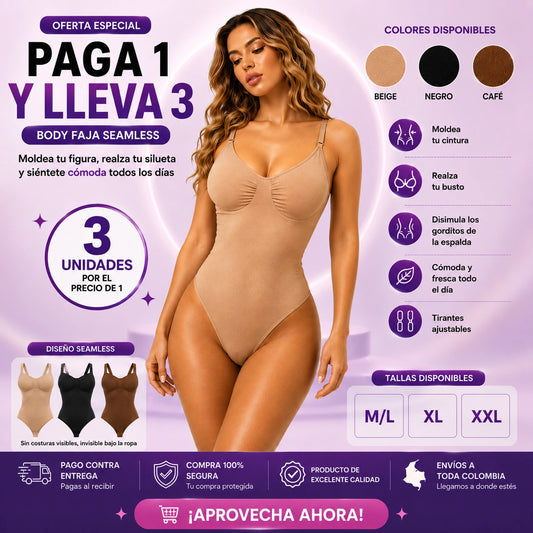 Body Fajas Seamless – Paga 1 Lleva 3